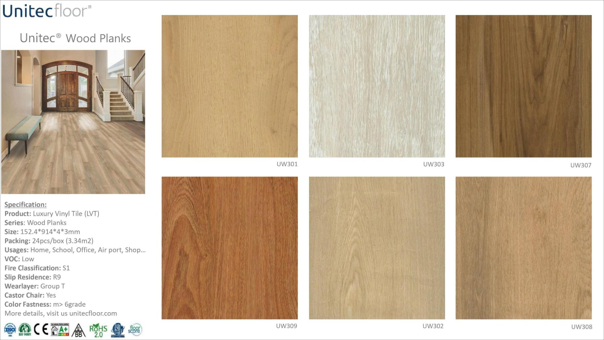 cataloge sàn nhựa giả gỗ unitec 3mm